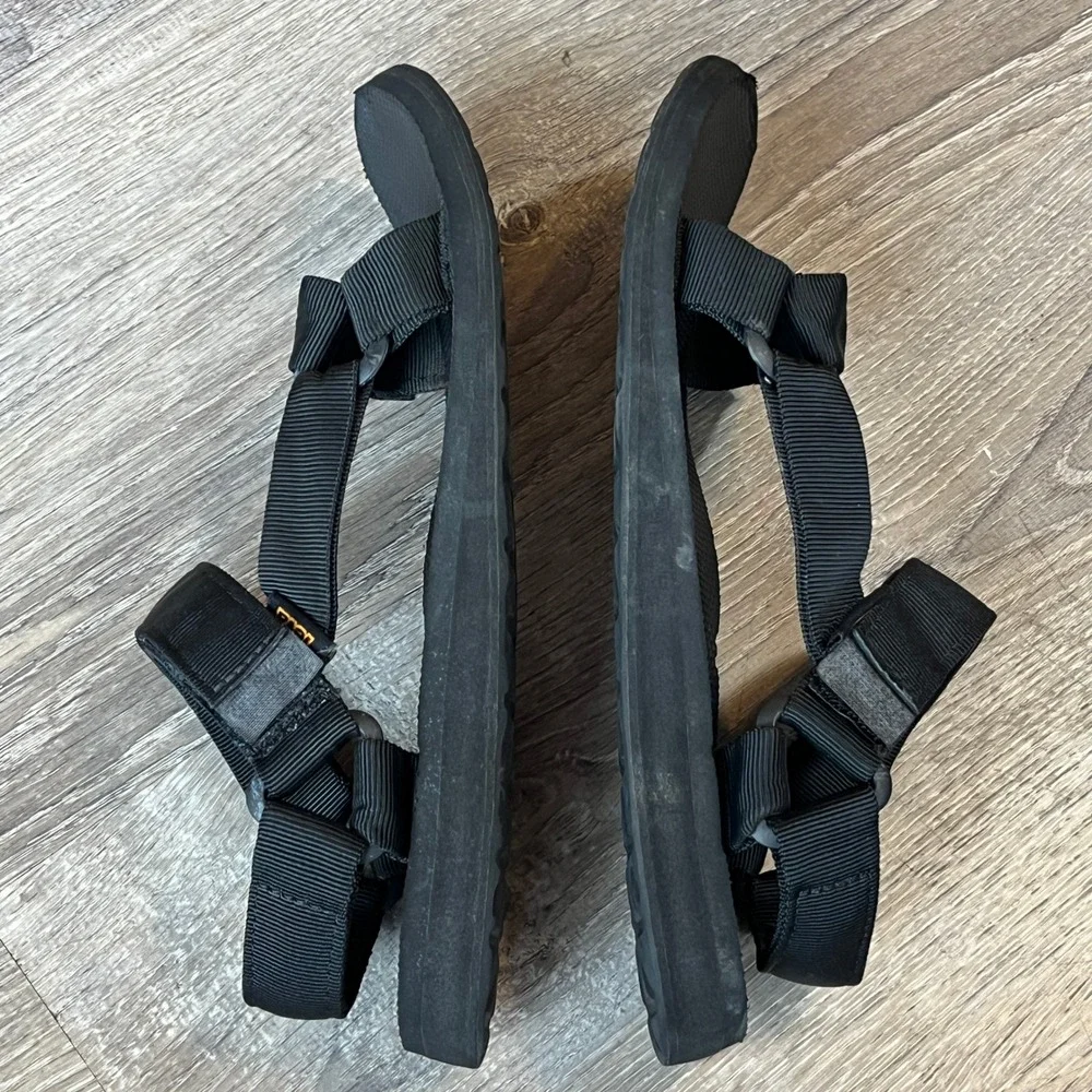 Teva Original Universal Mens Black Sport Sandals 1004010 Size 9